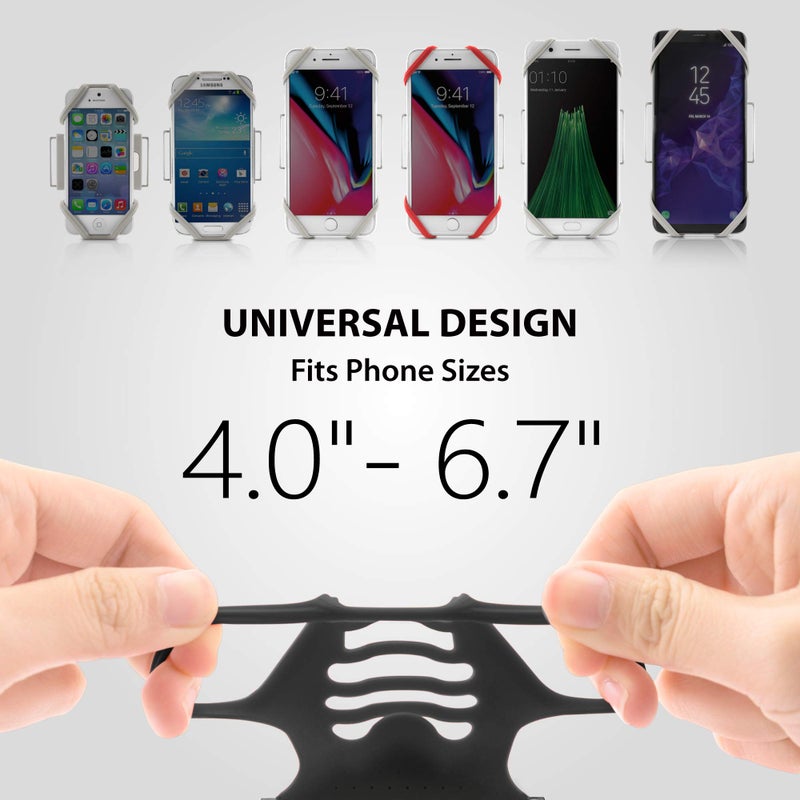 BONE COLLECTION Bone Run Tie, Running Cell Phone Holder, Skin-Friendly & Washable Silicone Sport Armband, Universal Workout Phone Carrier Compatible with Most Smartphone (Black - Size S/Arm Size 7.9-9.8'') - Image 2